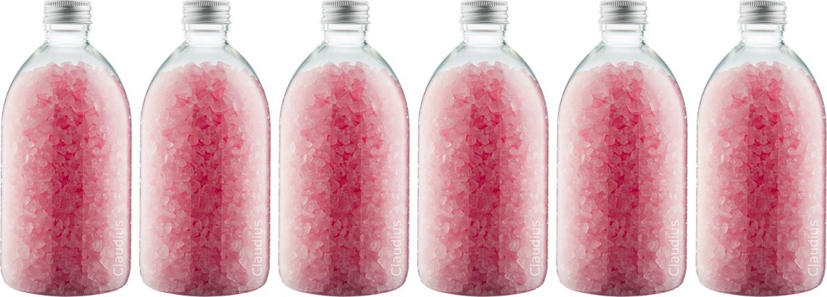 Goedkoopste Badzout Rozen - 600 gram - Fles met aluminium dop - Set van 6 stuks