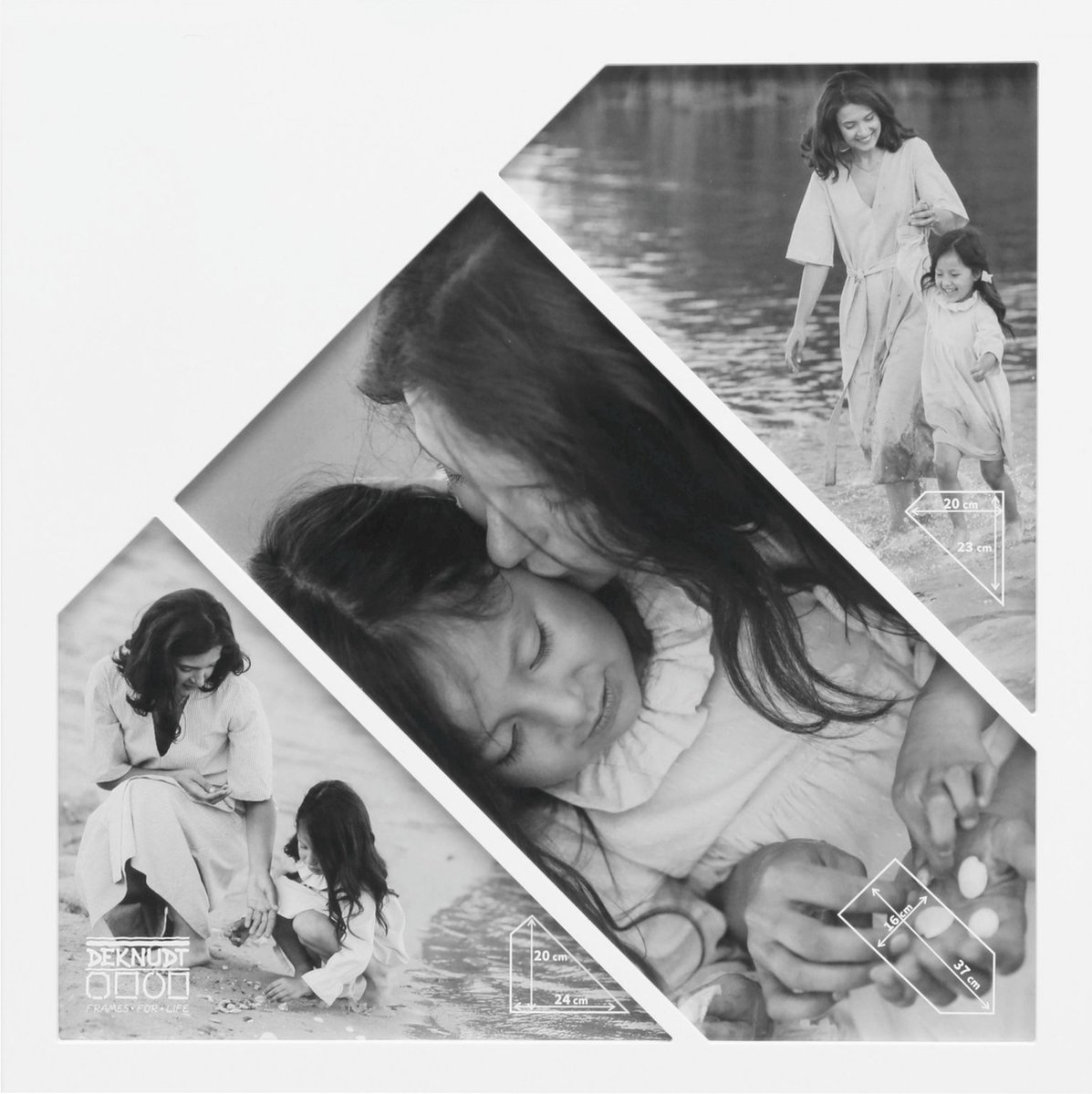 Deknudt Frames multifotolijst - wit - collagelijst - foto 20x24 - 16x37 - 20x23 cm