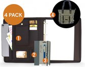 Safekeepers Bundle voordeel: Schrijfmap A4 met Canvas shopper, Moleskine notitieboek en Moleskine pen - Conferentiemap - Bruin
