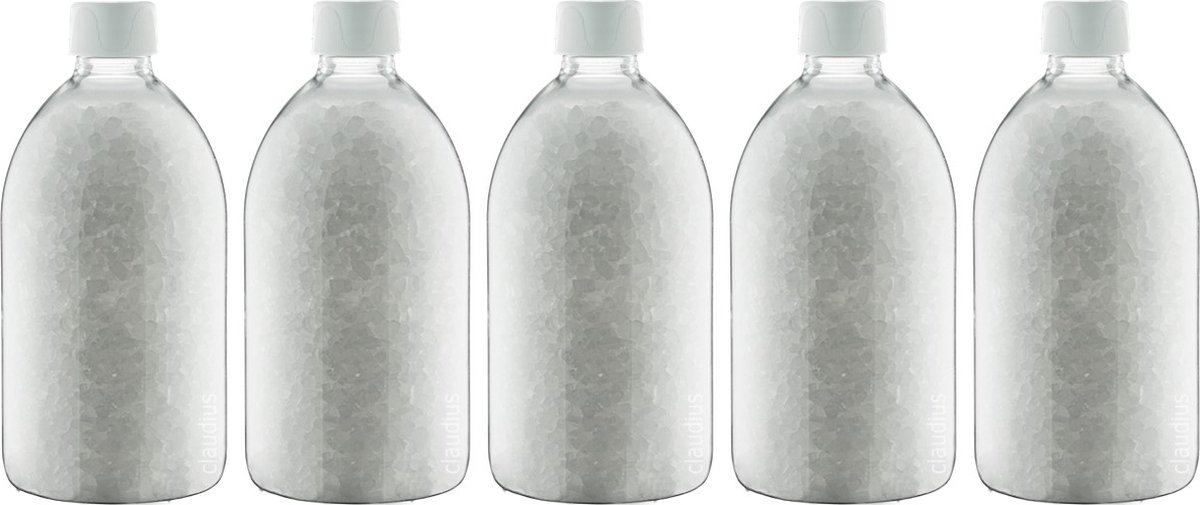 Goedkoopste Claudius Badzout - 600 gram - Fles met witte dop - No scent No colour (Geurloos) - set van 5 stuks