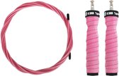 ERB® Professioneel Crossfit & Fitness Springtouw - Speedrope - Jump Rope – Verstelbaar Gewicht - Volwassenen & Kinderen – Roze