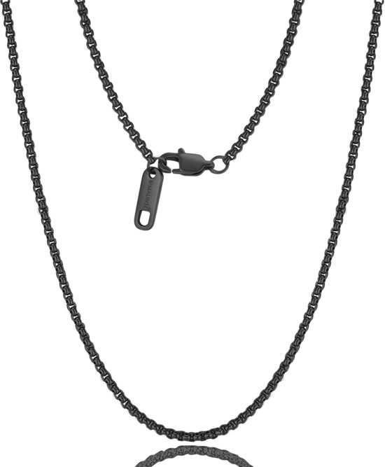 Malinsi Ketting Heren - Anker Chain Link 60cm - Compleet RVS 2.5mm - Zwart Kettingen man