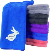 Ribbi - Premium microvezel handdoek, inclusief opbergtas – geschikt voor fitness & sport, strand, yoga, badhanddoek, sauna en meer -40x100cm - Blauw