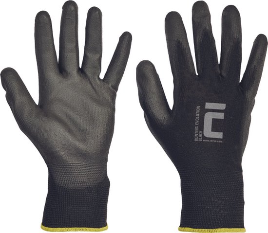 Cerva BUNTING BLACK EVO blister de gants 01080045BN - 12 pièces - Zwart - 8