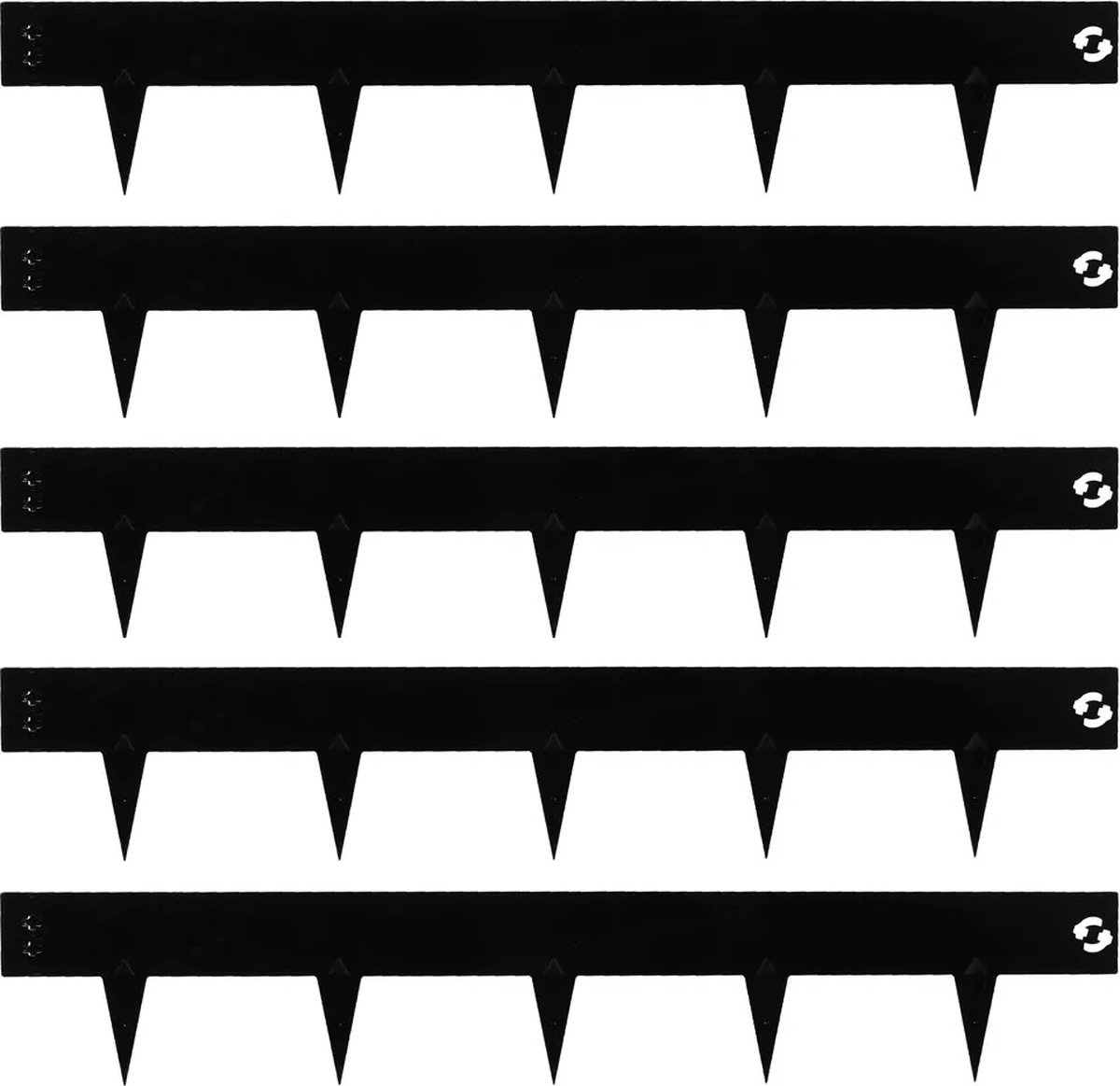 Talen Tools – Borderrand – Kantopsluiting – Zwarte coating – Koppelbaar – 100 x 7,5 cm – 5 stuks