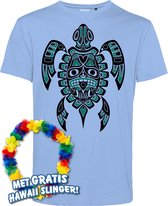 T-shirt Nesian Trible Turtle | Toppers in Concert 2024 | Club Tropicana | Hawaii Shirt | Ibiza Kleding | Lichtblauw | maat XXXL