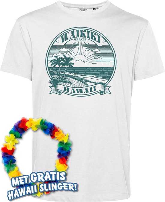 T-shirt Waikiki Beach | Toppers in Concert 2024 | Club Tropicana | Hawaii Shirt | Ibiza Kleding | Wit | maat XXL