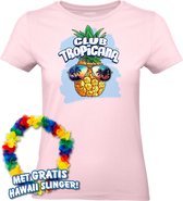 Dames t-shirt Pineapple Head | Toppers in Concert 2024 | Club Tropicana | Hawaii Shirt | Ibiza Kleding | Lichtroze Dames | maat XS