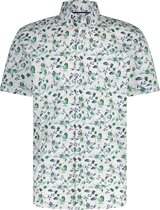 State of Art - Short Sleeve Overhemd Bloemenprint Groen - Heren - Maat XL - Regular-fit