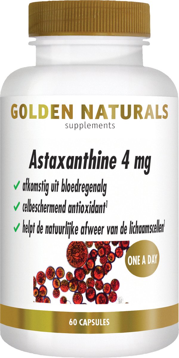 Goedkoopste Golden Naturals Astaxanthine 4mg (60 softgel capsules