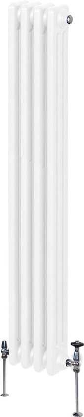 Traditionele 3 Kolom Verticaal Radiator - 1500 x 202mm - Wit | bol