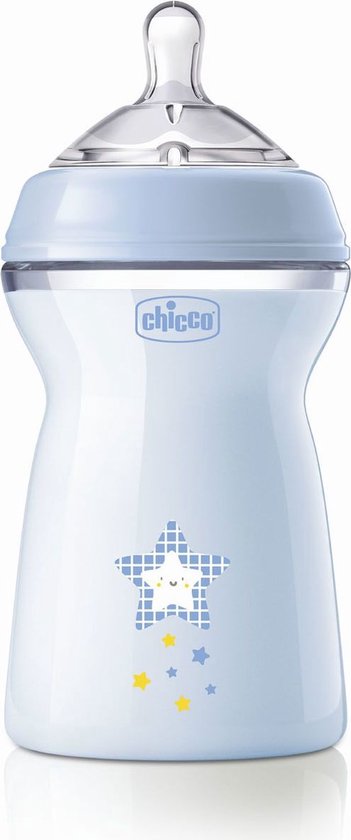 Chicco NaturalFeeling Fast Flow Fles Blauw 330ml 6m+