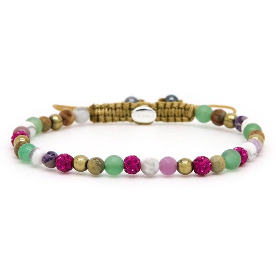 Karma Armband Spiral One Fuchsia Crystal