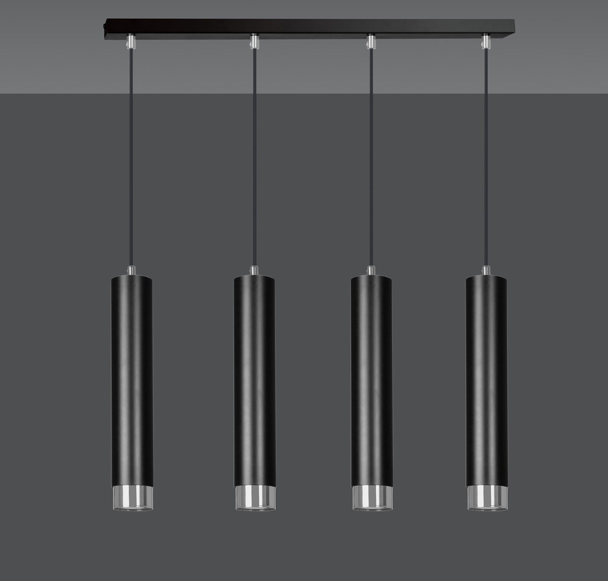 Emibig Gavle 4L zwarte pendelkoker GU10 met chroom afwerking - Perfect voor moderne interieurs