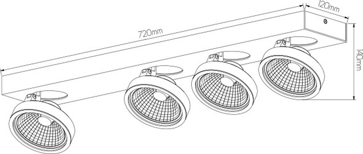 AEON-4 zwart 4x AR111 (incl)