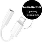 WiseQ - Audio Splitter - Lightning naar 3.5MM Jack - Compatibel met iPhone en iPad - Hoogwaardige Audio Jack Splitter - Wit