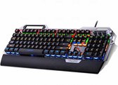 CNL Sight Mechanisch GamingToetsenbord(108Keys) - Metalen mechanisch toetsenbord -QWERTY- Kleur LED-achtergrondverlichting - Ergonomische polssteun - Usb-toetsenbord Bedraad Gamertoetsenbord - Bedraad Toetsenbord - Metaal Bedrade Led Kantoor