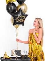 Partydeco - Folieballon ster Happy Birthday - 40 cm