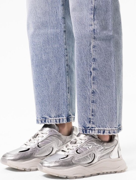 Sacha - Dames - Zilverkeurige metallic sneakers