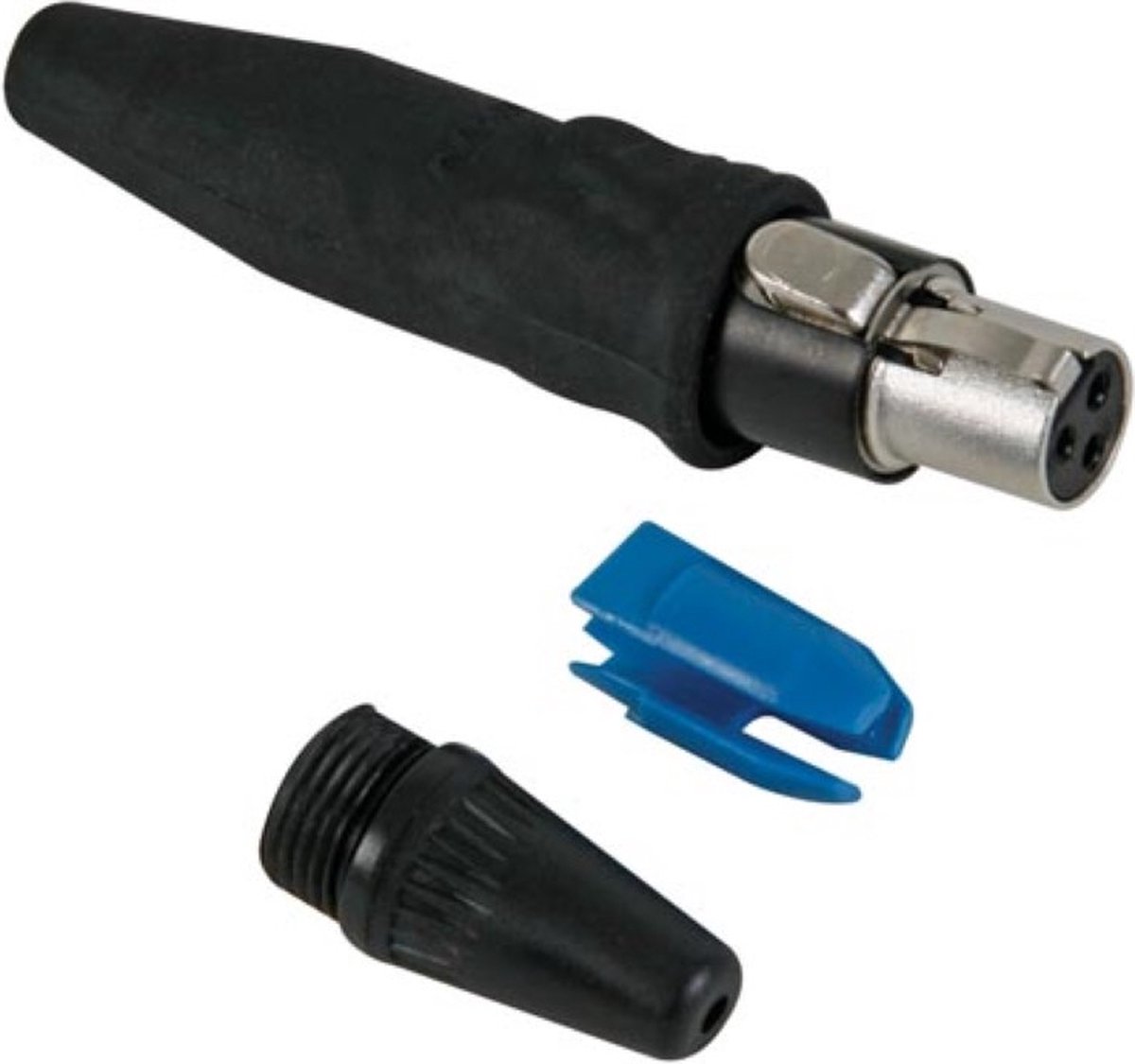 Rean by Neutrik REAN TINY - 3-POLIG KABELDEEL, ZWART, VERGULDE CONTACTEN