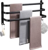 Handdoekrek Aluminium Zwart 40 cm - Handdoekhouder - Handdoekenrek
