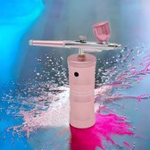 Airbrush nail machine Roze - AirBrush HybridBbrows - Draadloos - Nagels - Nailart - Wenkbrauwen - Makeup