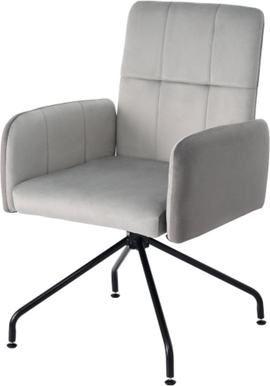 Fluwelen eetkamerstoel - Kleur bijpassende stoelen - 1-delige - Fauteuil - Barstoel - Woonkamer - Slaapkamer - Draaistoel - Kantoorstoel - Vierkante Frame Lounge Chair - Grijs