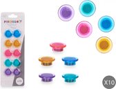 Set de 10 petits aimants couleur pastel sur Blister - Magnétique - Set de 10 Magnets colorés - Aimant pour réfrigérateur - Aimant tableau blanc - Magnet - Magnets - Rond - 2cm