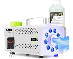 Witte Party Rookmachine - Fuzzix F509LW - Met lichteffecten en 1L rookvloeistof - Inclusief draadloze afstandsbediening
