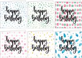Cartes d'anniversaire - Lot de 6 cartes d'anniversaire pliées - 14 cm x 14 cm - Enveloppe incluse
