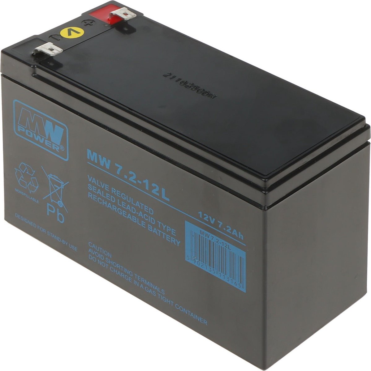 WL4 SB-12-72 accu 12VDC 7,2Ah voor bijvoorbeeld een zonnepaneel, alarm, UPS of toegangscontrole installatie