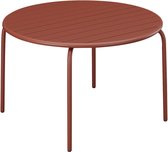 MYLIA Table de jardin ronde D130 cm en métal - Terre cuite - MIRMANDE par MYLIA L 130 cm x H 74 cm x P 130 cm