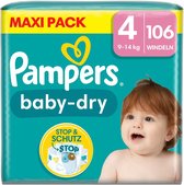 Pampers - Bébé Dry - Taille 4 - 106 Couches - 9/14 KG