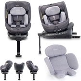 BabyGO autostoel Move 360 - Draaibare i-Size autostoel met isoFix - voor kinderen van 40-150cm - Grijs