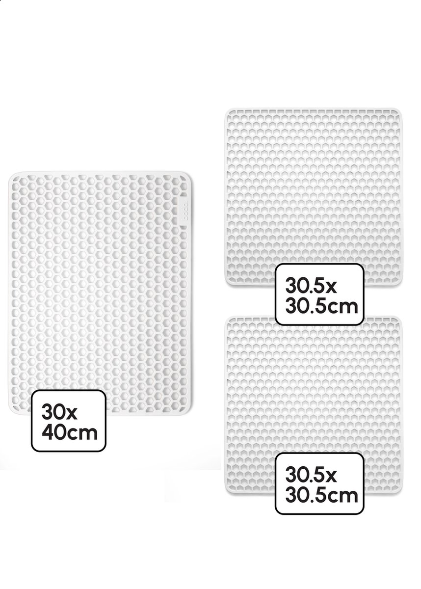 Goedkoopste Gootsteenmat Combipakket Wit 30x40cm 30.5x30.5 30.5x30.5