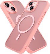 IYUPP Bumper adapté pour iPhone 14 Case Rose - Convient pour MagSafe - Antichoc
