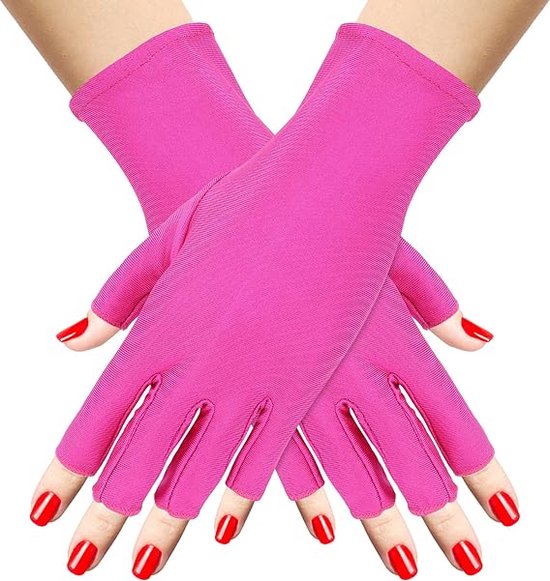 Sibba 1 Paar UV Handschoenen Voor Nagels Art Lamp Licht Bescherming Led Flash Gel Polish Manicure Zorg Vingerloze Hydraterende Hand Protector Gereedschap Anti-Zon Vrouwen