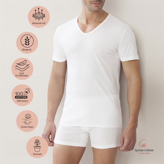Shenineh T-shirt - V haal hemd met korte mouwen - 100% Katoen