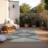 Flycarpets Elle Decoration - Binnen & Buitenkleed - Omkeerbaar - Rhombus - Groen - 200x290 cm