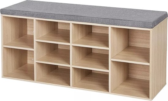 In And OutdoorMatch Banc à chaussures de luxe Jin - Avec espace de rangement - Banc d'entrée - 104x30x48cm