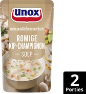 Unox Smaakfavoriet Soep In Zak - Romige Kip-Champignon - met duurzaam verbouwde groenten en malse stukjes kip - 5 x 570 ml