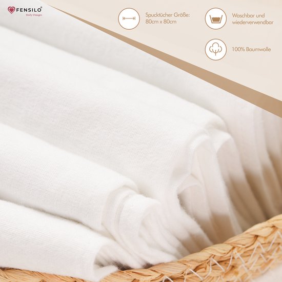 Flanellen Luiers- 6 PACK - Wit – FENSILO – Flanellen doeken