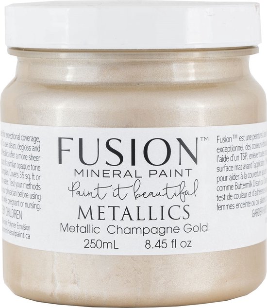 Foto: Fusion metallic paint meubelverf champagne goud acrylverf champagne gold 250 ml