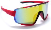 Tourmalet Rouge - Matt Rood Sportbril met UV400 Bescherming - Unisex & Universeel - Sportbril - Zonnebril voor Heren en Dames - Fietsaccessoires