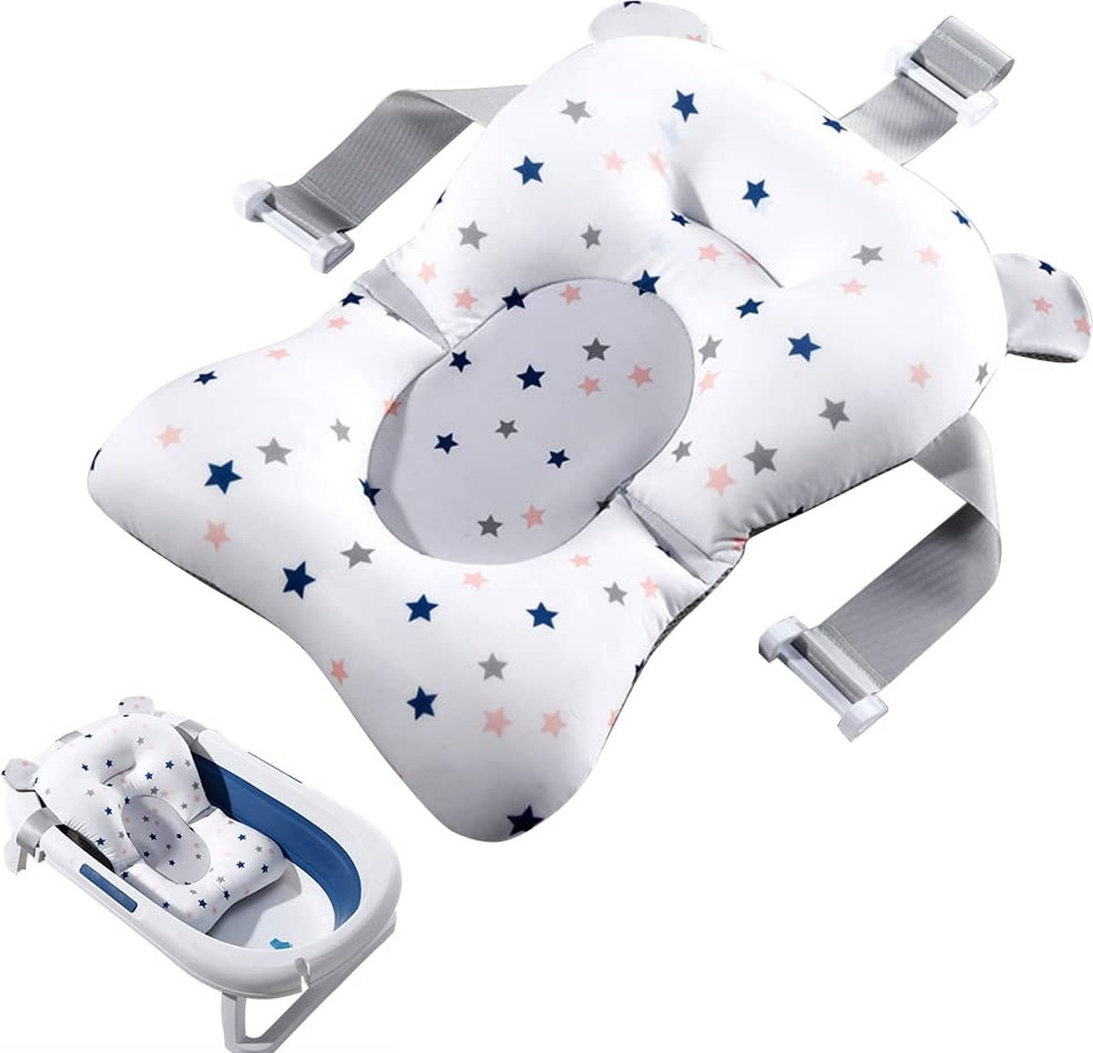 Goedkoopste Babybadmat, voor pasgeborenen, badzitje voor pasgeborenen, babybadkussen, babybadkussen, voor pasgeborenen, voor baby's van 0-18 maanden