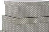 Set van opstapelbare opbergboxen DKD Home Decor Muis Grijs Wit Karton (43,5 x 33,5 x 15,5 cm)