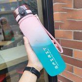 1 Liter Grote Capaciteit Sportwaterfles Lekvrij Kleurrijke Plastic Beker Drinken Buiten Reizen Draagbare Fitnesskannen