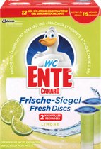 WC-Eend / WC-Ente / WC Canard / Toilettes Duck Fresh Disc Lemon, pack de recharge - 2 recharges avec 12 cubes de gel x 5 - Value pack