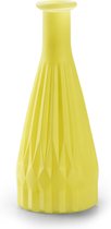 Jodeco Bloemenvaas Patty - mat geel - glas - D8,5 x H21 cm - fles vaas