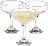 Pasabasche Champagneglazen - laag model - 6x - transparant - glas - 270 ml - proseccoglazen